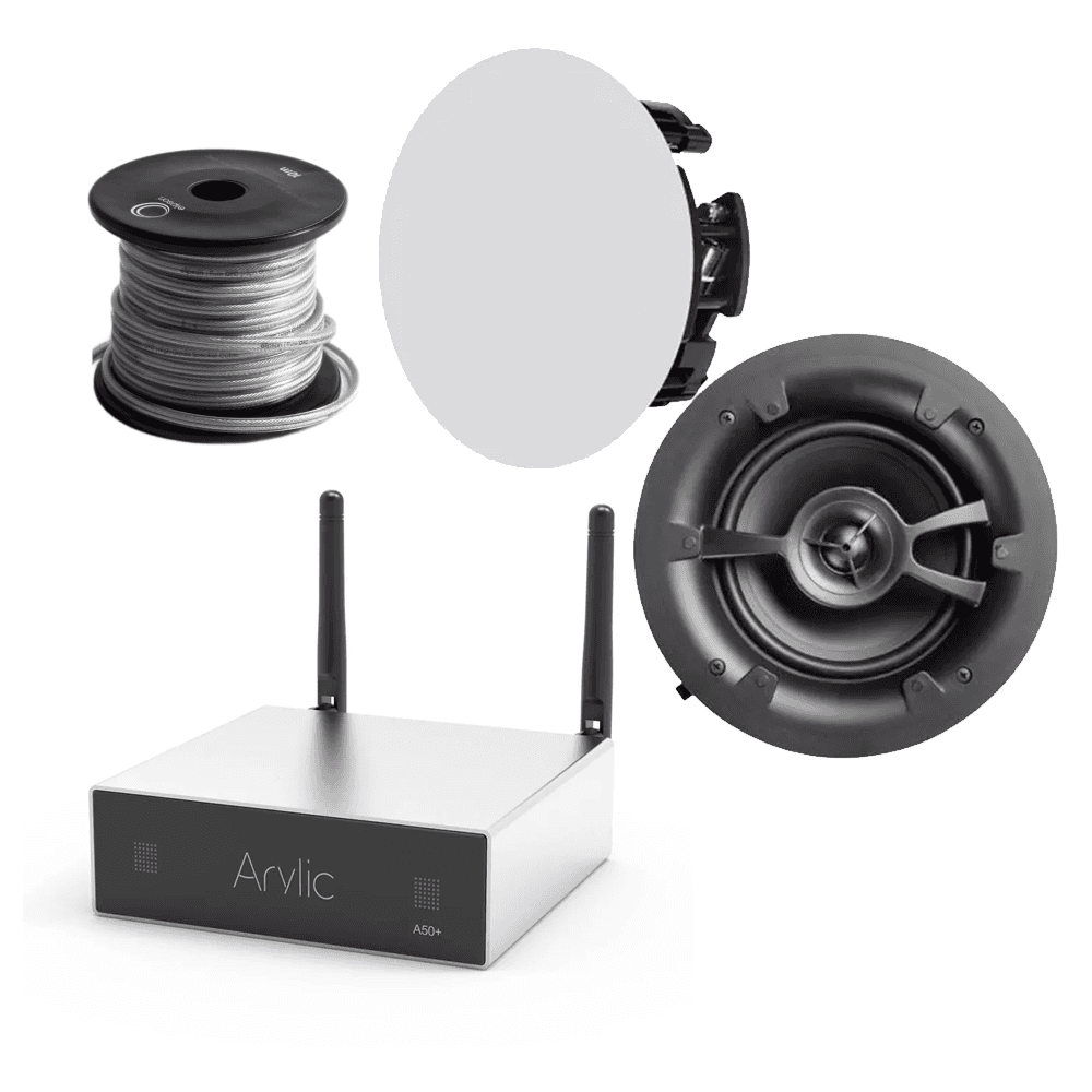 Arylic A50+ Package 3 - Wireless Airplay2 Stereo Amplifier with Linx 6inch Ceiling Speakers