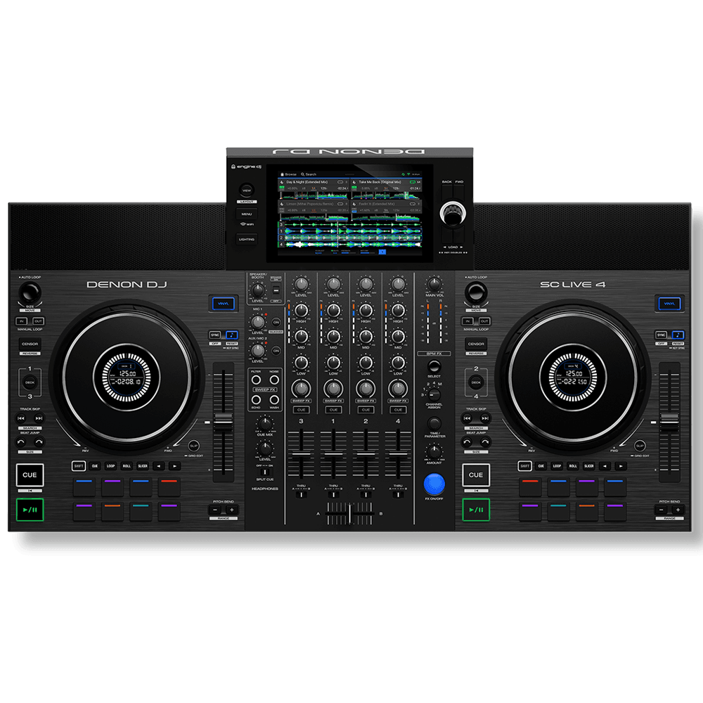 Denon DJ SC Live 4 - 4-Deck Standalone DJ System with WiFi for Amazon Music Streaming