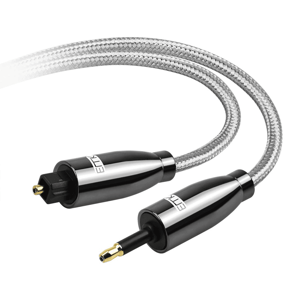 EMK Mini Toslink to Toslink Cable - 24K Gold Plated Braided Cable