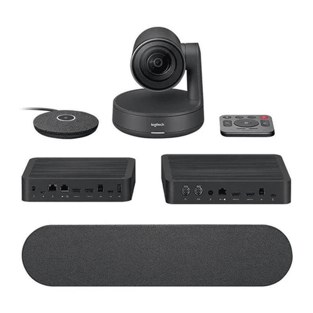 Logitech - Rally Premier Modular Video Conferencing System for Large and Extra Large Rooms, incl. Rally Cam, 1x Speaker, 1x Mic Pod, Rally Display Hub, Rally Table Hub