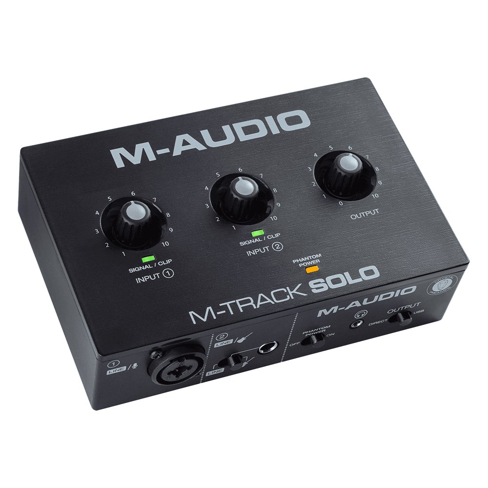 M-Audio M-Track Solo II - 48-KHz, 2-channel USB Audio Interface with 1 Crystal Preamp, Phantom Power and Instrument Input
