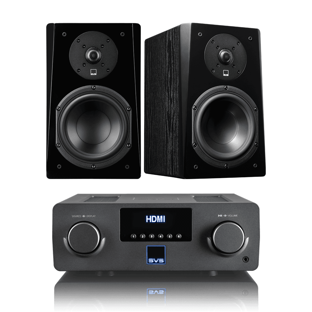 SVS Prime Bookshelf Package including SVS Prime Wireless PRO Soundbase Amplifier