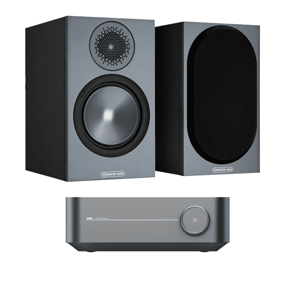 WiiM Amp Space Grey including Monitor Audio Bronze 50 Bookshelf Speakers