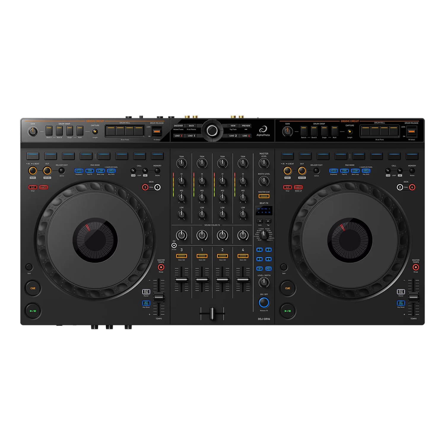 AlphaTheta DDJ-GRV6 - 4-channel DJ Controller for Rekordbox and Serato