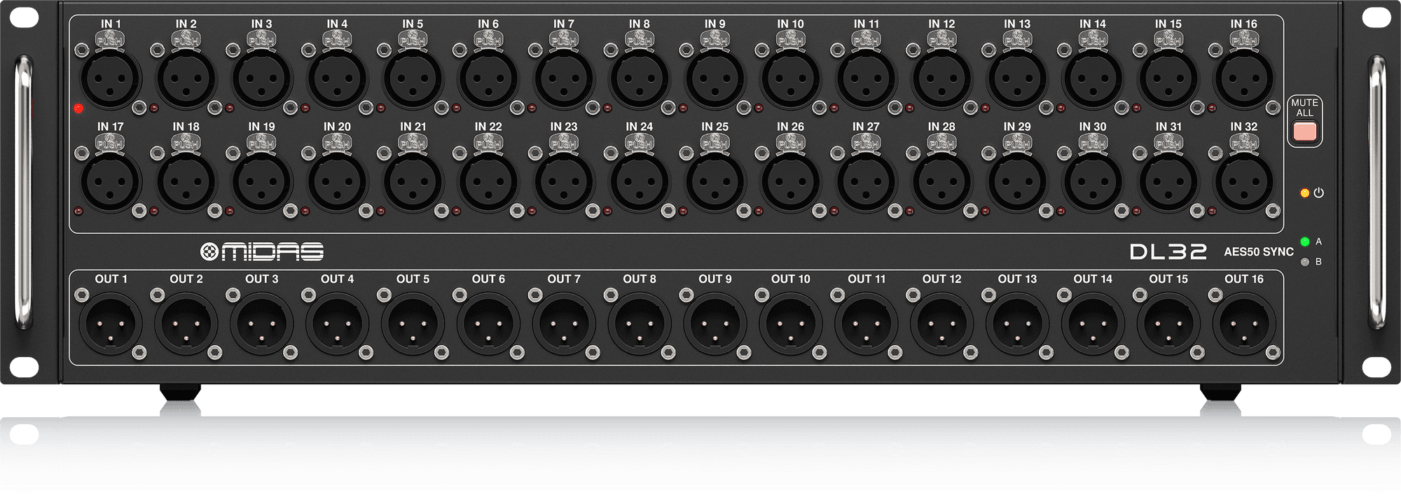 Midas DL32 - 32 Input, 16 Output Stage Box with 32 Midas Microphone Preamplifiers