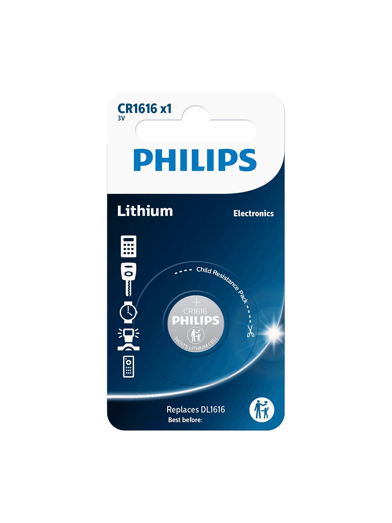 Philips - CR1616 Lithium Coin Cell Battery 3V 50mAh (Box of 10)