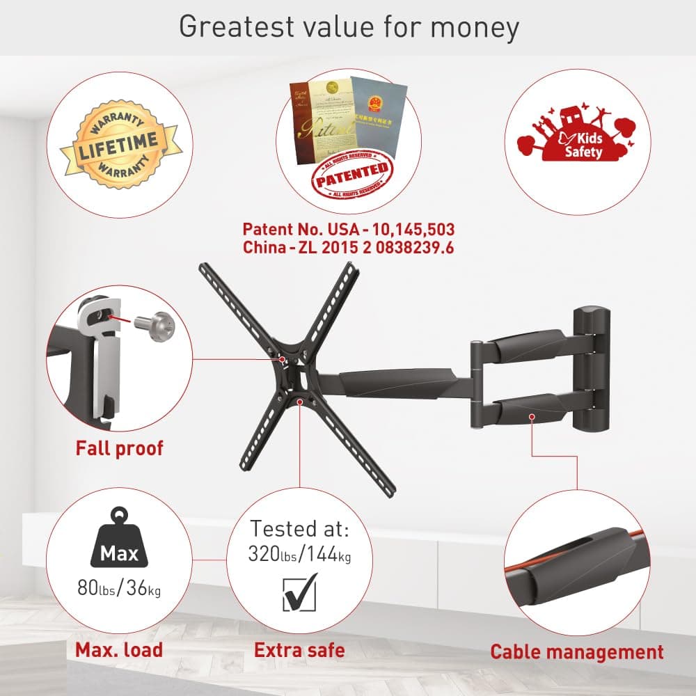 Barkan - 32-90 Inch Flat TV Wall Mount Bracket