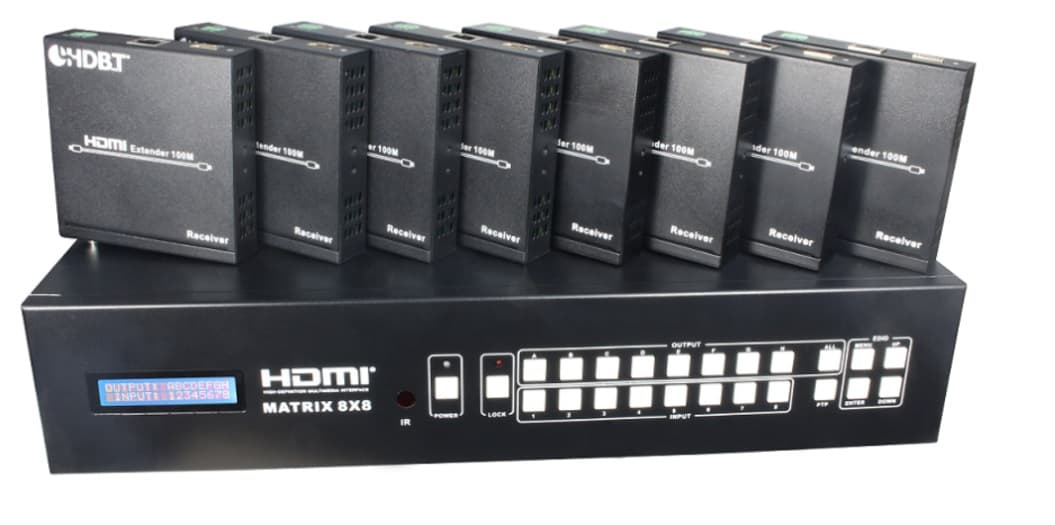 ResoluXion RX-HD4K002 - 8X8 HDMI 2.0 Matrix over HDBaseT 100m Matrix - Pre Order