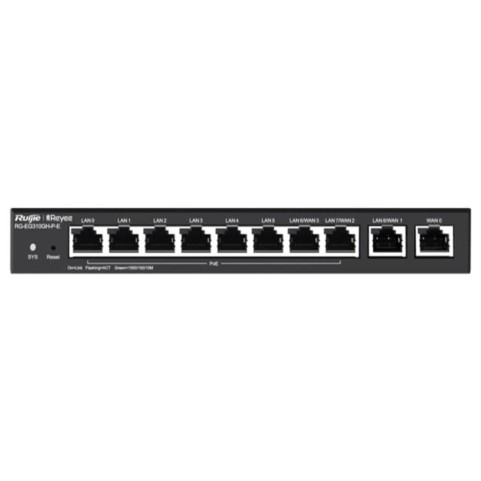 Reyee - 10-Port Gigabit 4-WAN 8x PoE 110W 300-User Cloud Router