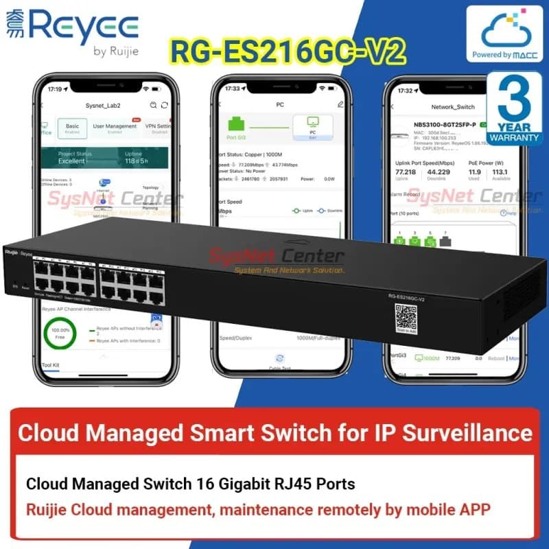 Reyee - 16-Port Gigabit Smart Managed Switch
