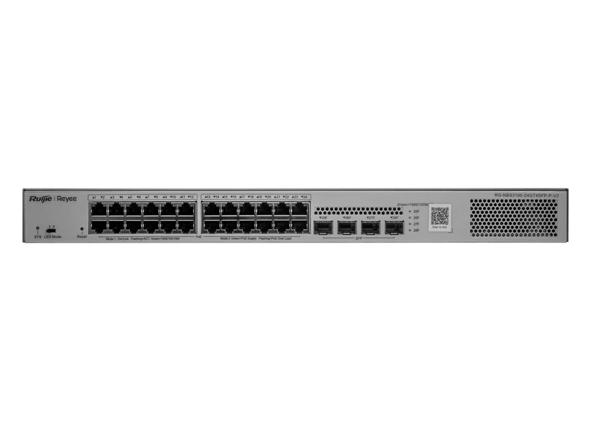 Reyee - 24 Port Gigabit PoE 370W 4SFP Layer 2+ Smart Managed Switch