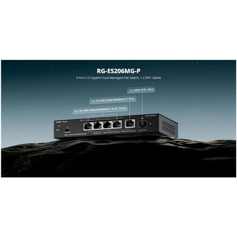 Reyee - 5-Port 2.5Gbps 4x PoE 70W 1SFP+ Smart Managed Switch