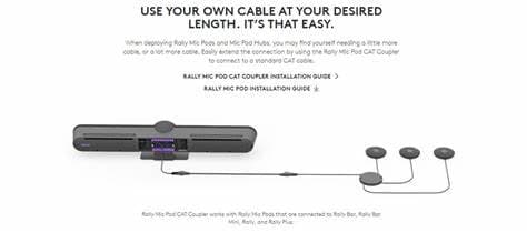 Logitech - Rally Mic Pod CAT Coupler- Extension Cable