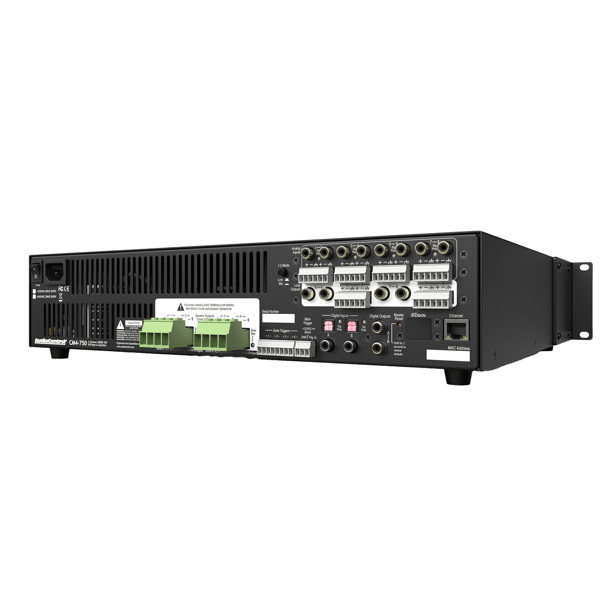 AudioControl - ACP-CM-4750-220V 4-Channel Dual-Mode 70V DSP Amplifier