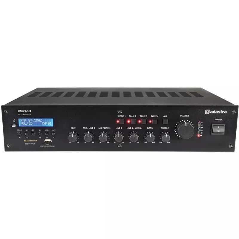 ADASTRA RM240D 100V MIXER AMPLIFIER 240W USB/BT/FM/DAB+