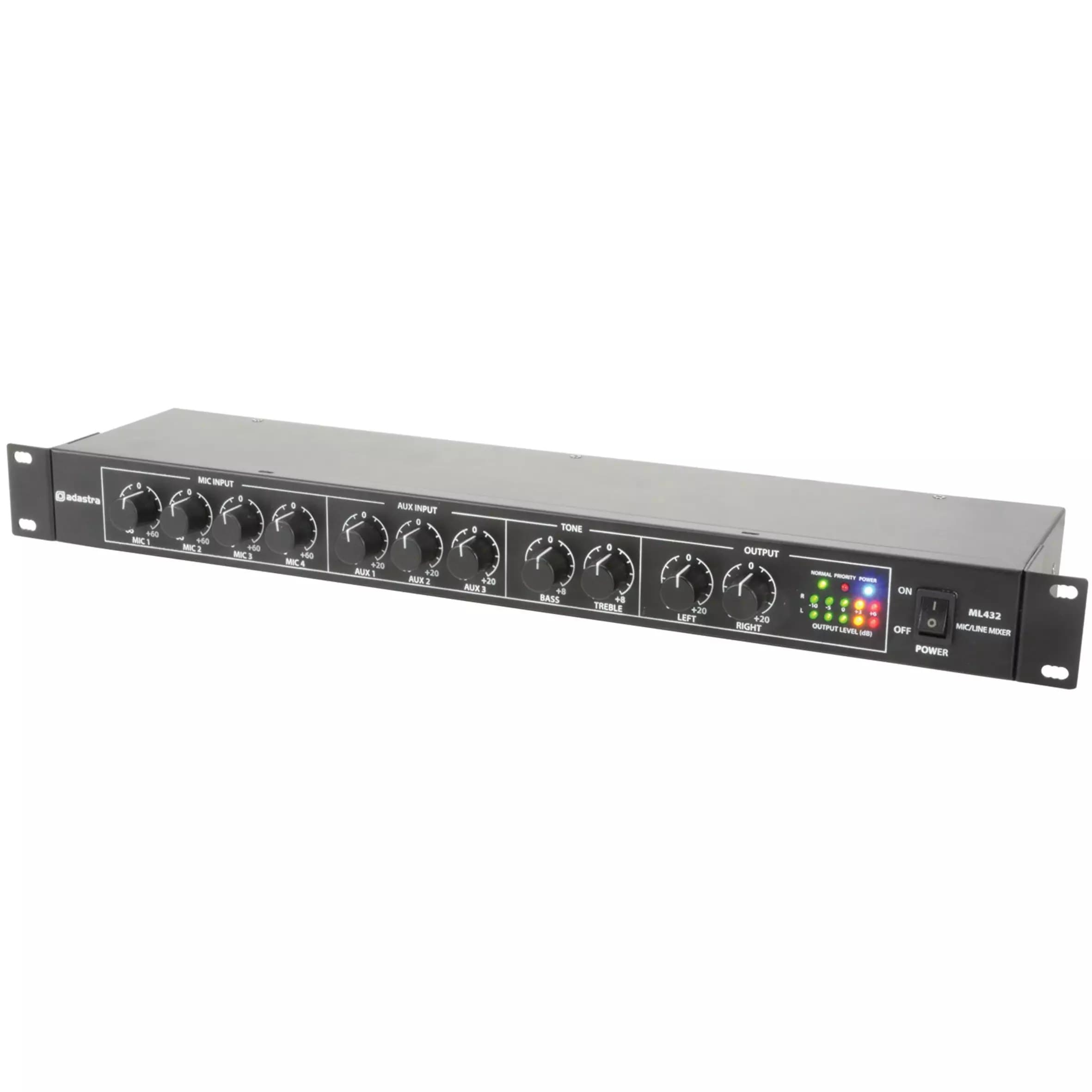 Adastra ML432 RACK MIXER 4 CHANNEL 1U