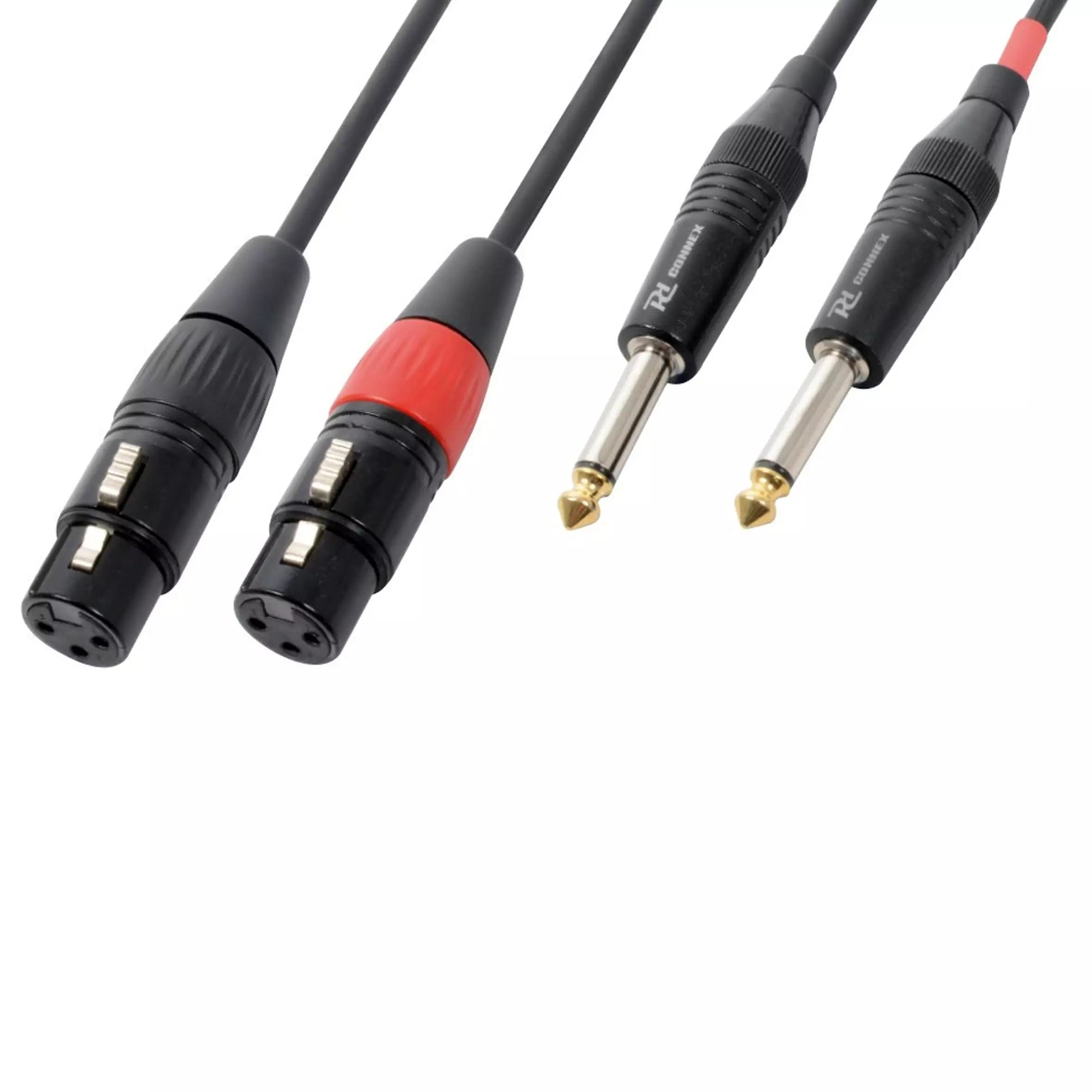 Power Dynamics Connex - PDC CX62-1 SIGNAL LEAD 2X XLR FEMALE – 2X 6.3MM MONO MALE 1.5M